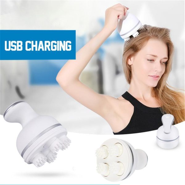 Scalp Massager, Electric Meridian Massage With 4 Moveable Massage Cluster, Rechargeable