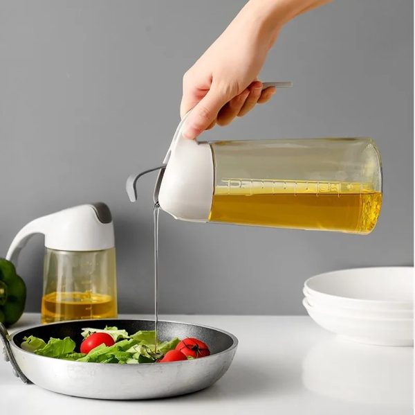 Glass Oil Bottle & Dispenser Jug Dual-purpose Oil Dispenser For Pouring And Spraying, High-pressure Sprayer