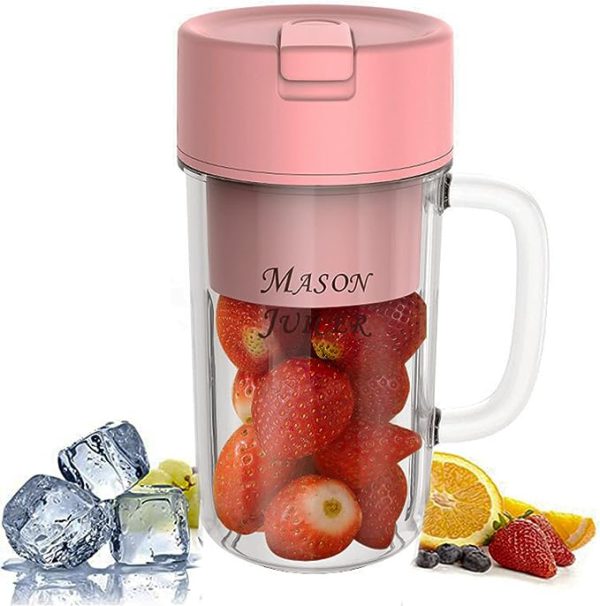 Mason Portable Mini Juicer Blender With Straw Cup | Juicer Portable Outdoor Juicing Cup