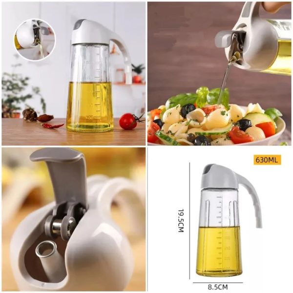 Glass Oil Bottle & Dispenser Jug Dual-purpose Oil Dispenser For Pouring And Spraying, High-pressure Sprayer