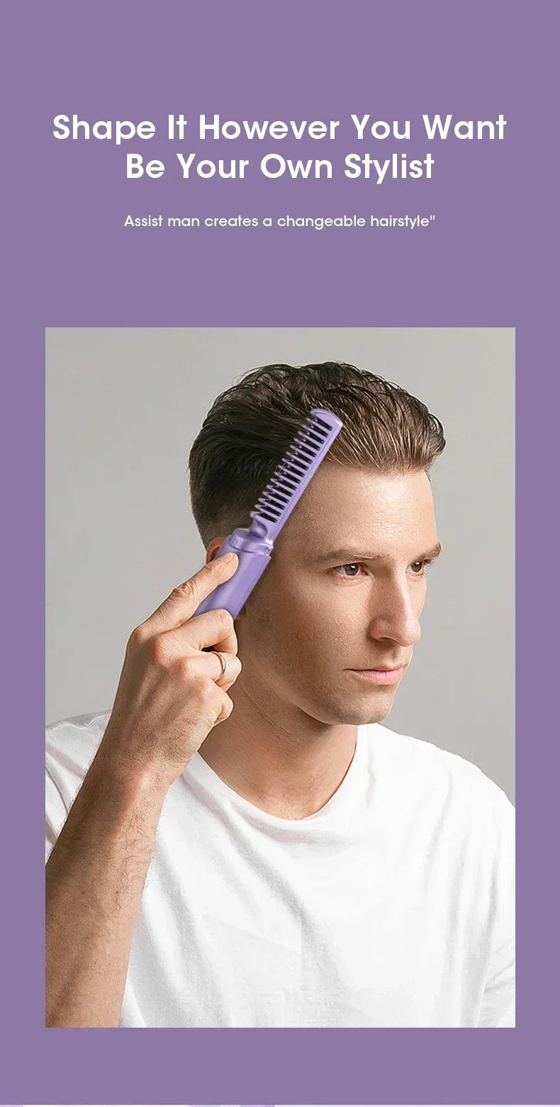 2-in-1 Hair Straightener and Curler Brush | Styling Comb for All Hair Types