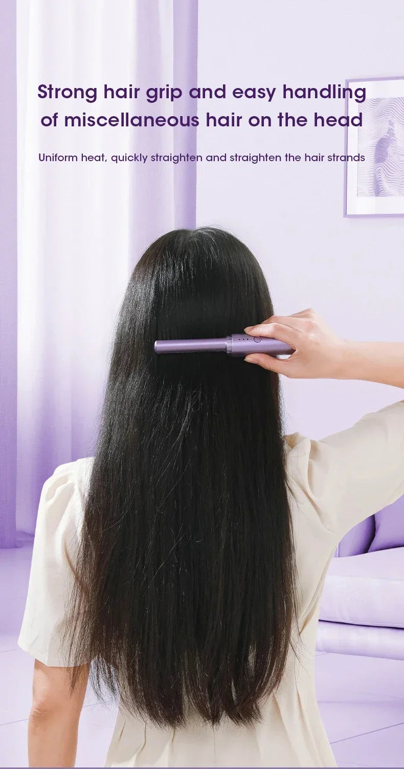 2-in-1 Hair Straightener and Curler Brush | Styling Comb for All Hair Types