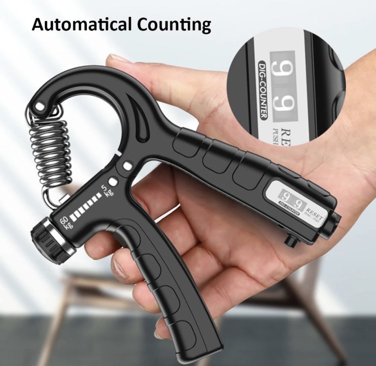 Adjustable Exerciser Hand Gripper With Counter Strengthener Adjustable Resistance