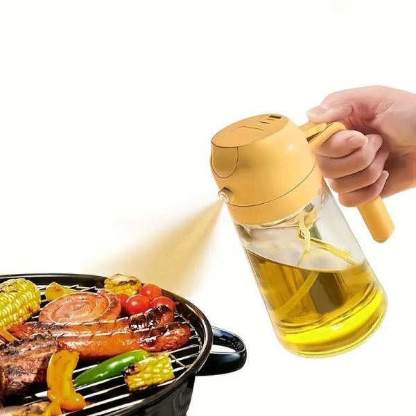 Glass Oil Bottle & Dispenser Jug Dual-purpose Oil Dispenser For Pouring And Spraying, High-pressure Sprayer