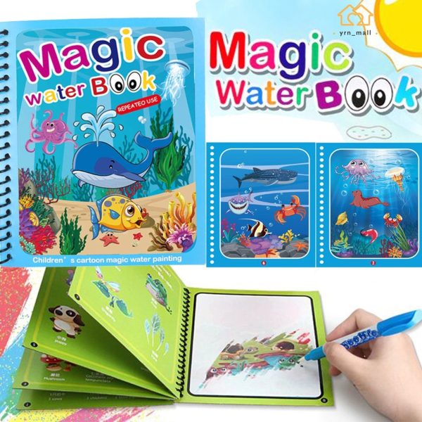 Magic Water Book Painting Drawing Coloring Board Book Magic Water Pen