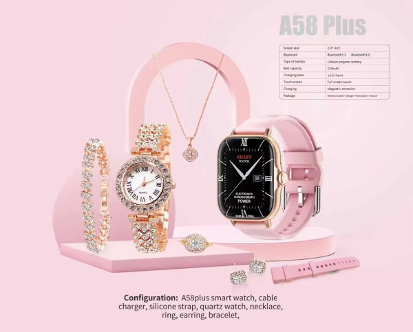 A58 Plus 6 In 1 – Smartwatch For Women | Best Quality Smart Watch For Girls |