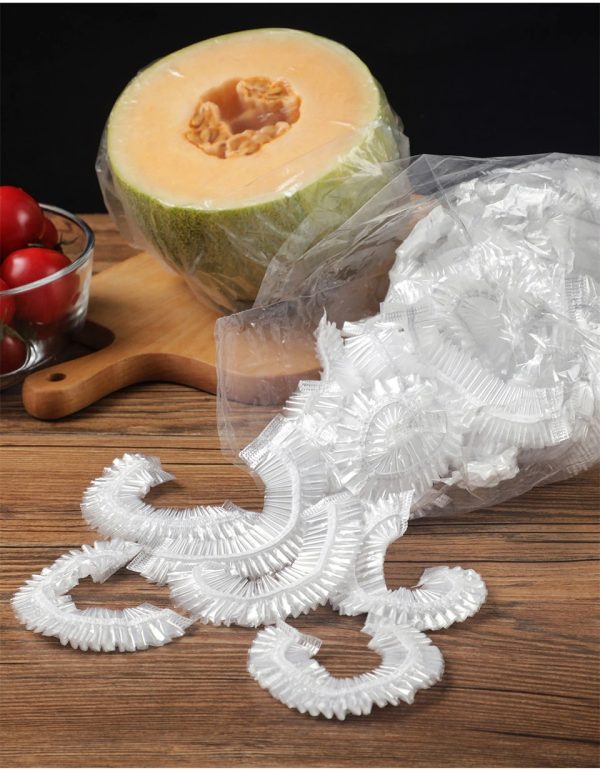 100pcs Stretchable Plastic Food Covers – Disposable Transparent Wrap For Bowls, Plates, Fruits, Vegetables