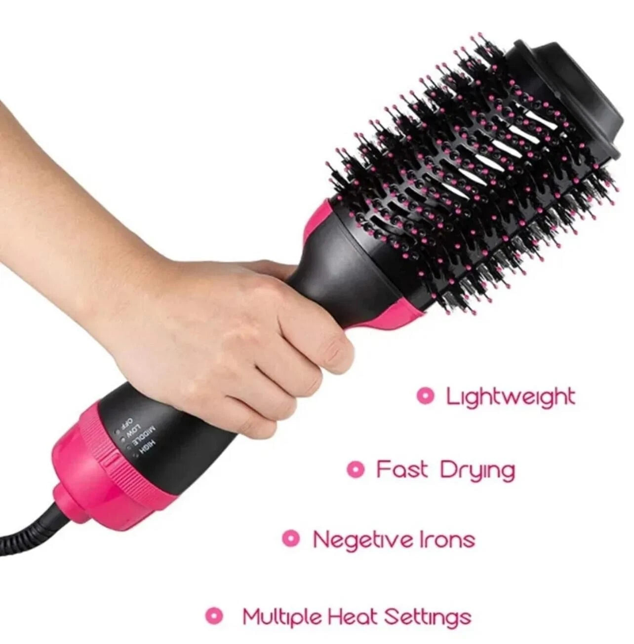 One Step 3 In 1 Hair Dryer And Volumizer / Hot Air Brush – Comb For Drying, Straightening, And Curling