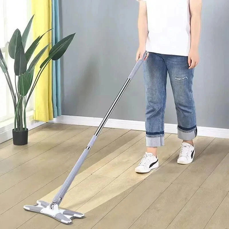 X Mop Manual Extrusion Hand-free Flat Squeeze Mop X-type Microfiber Squeezing Twist Mop Household Cleaning Tool