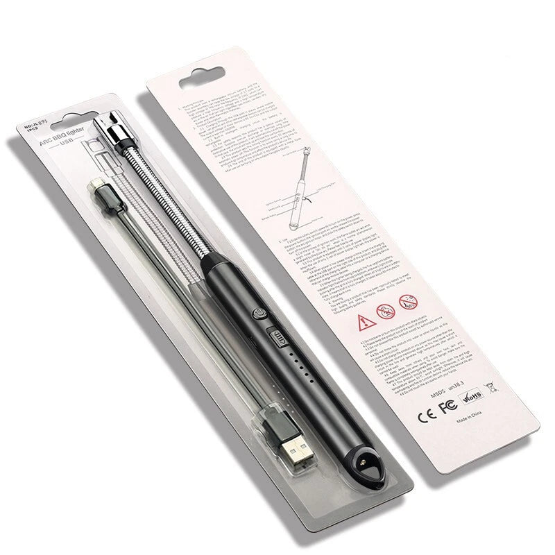 Arc Lighter With Usb Charging | Flameless Windproof | Led Battery Display | Safety Switch