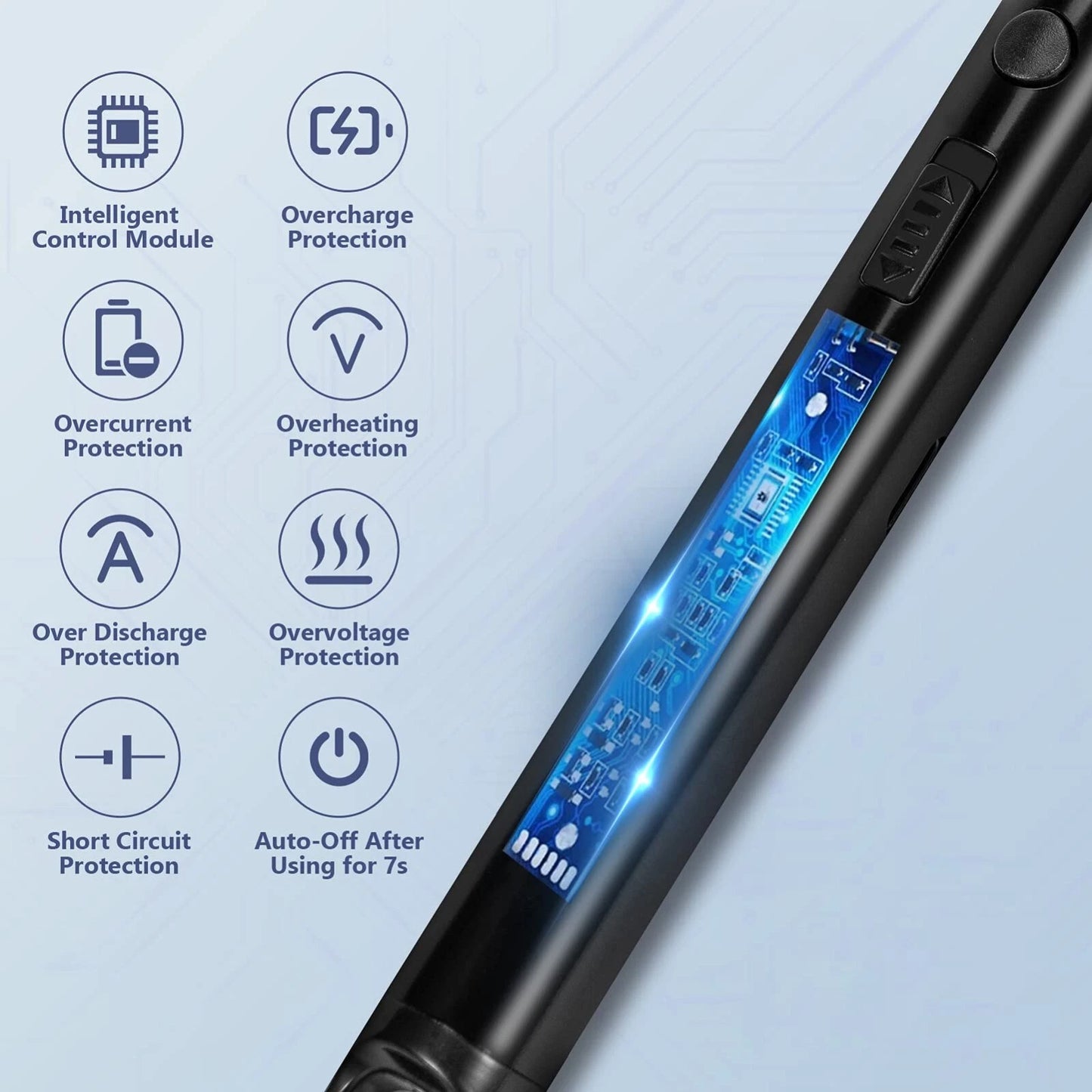 Arc Lighter With Usb Charging | Flameless Windproof | Led Battery Display | Safety Switch