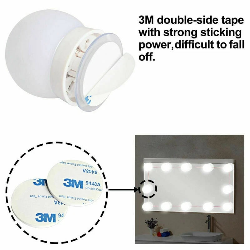 LED Vanity Mirror Lights Kit with 10 Dimmable Light Bulbs Hollywood Style