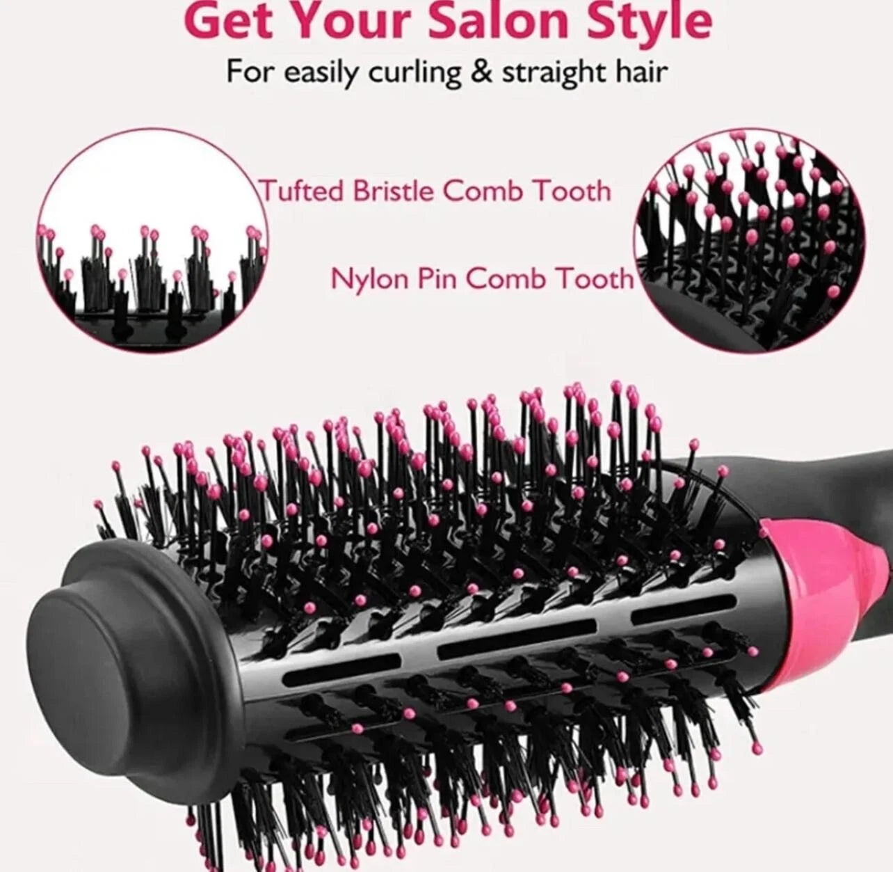 One Step 3 In 1 Hair Dryer And Volumizer / Hot Air Brush – Comb For Drying, Straightening, And Curling
