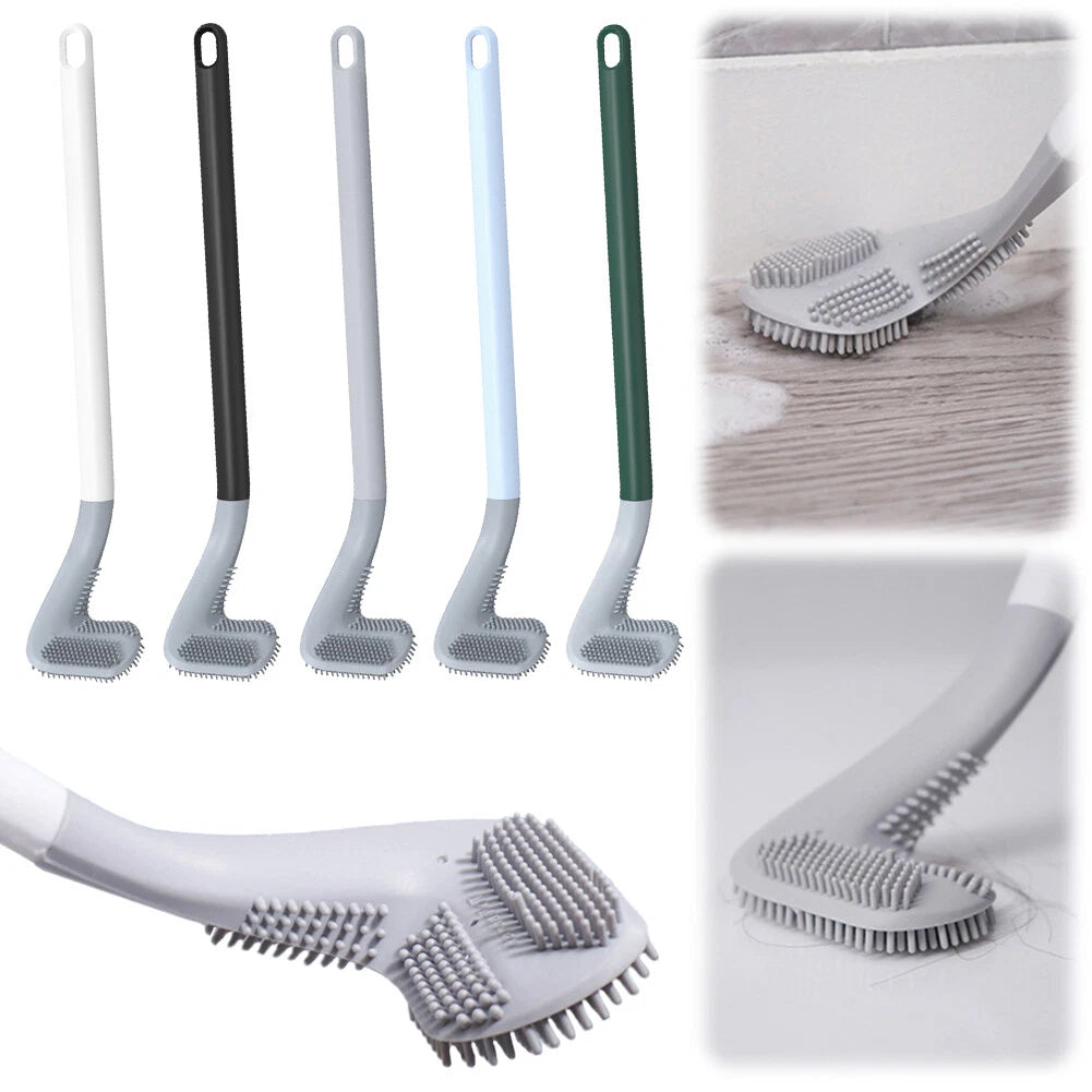 Golf Toilet Brush | Long Handle Silicone Toilet Brush, Flexible Silicone Rubber Toilet Brush Cleaning Golf Style