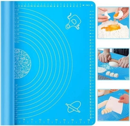 (Pack of 2)Silicone Baking Roti Mat With Measurements Heat Resistant | Non Stick Flour Rolling Mat