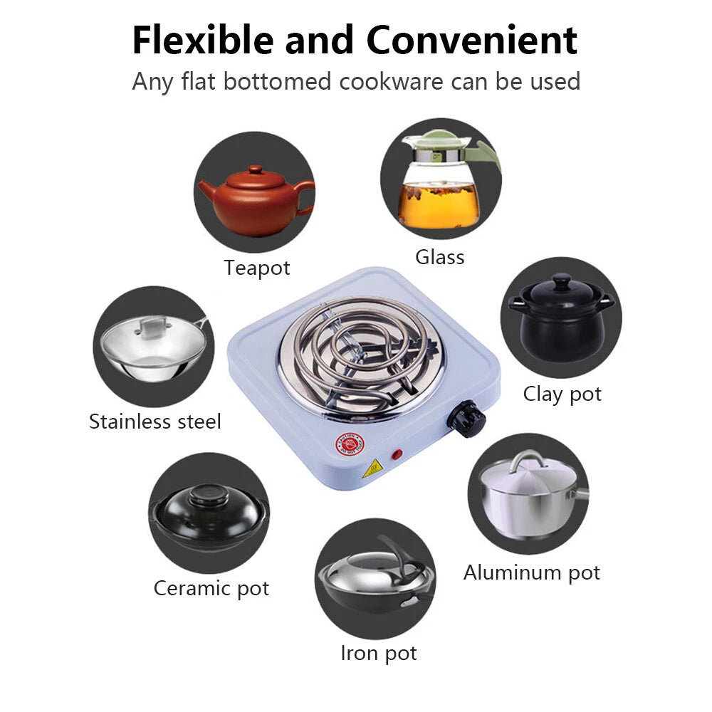 Electric Hot Plate Stove – Portable Coil Heating Cooker