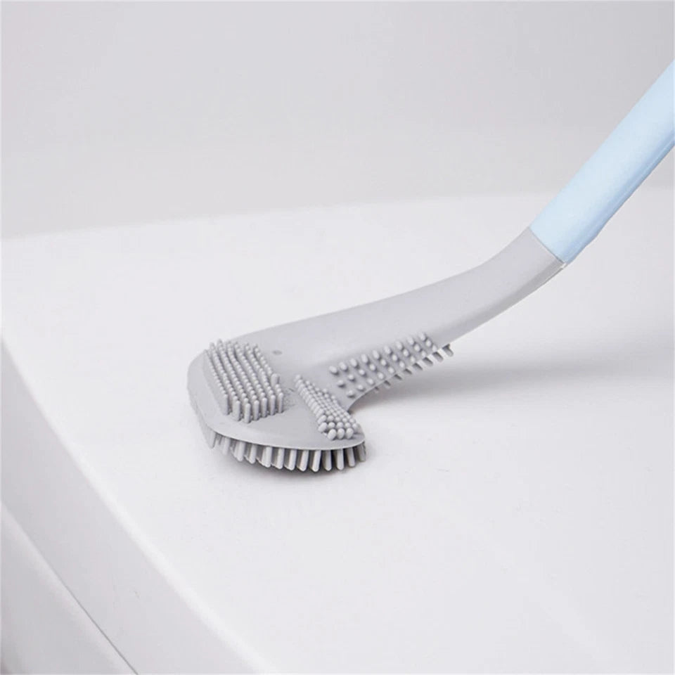 Golf Toilet Brush | Long Handle Silicone Toilet Brush, Flexible Silicone Rubber Toilet Brush Cleaning Golf Style