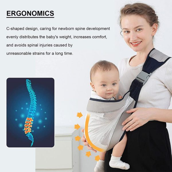 Baby Carrier, Soft Polyester Sling for Newborns with Ergonomic Support