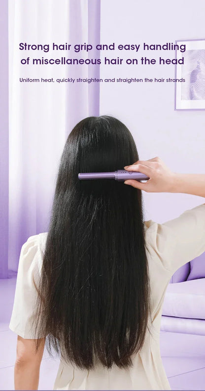 2-in-1 Hair Straightener and Curler Brush | Styling Comb for All Hair Types
