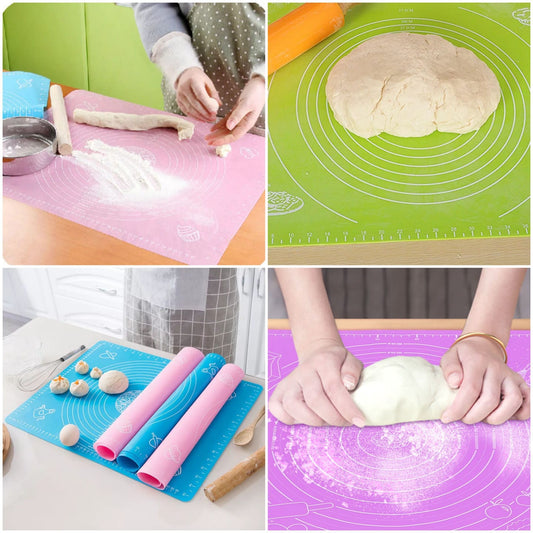 (Pack of 2)Silicone Baking Roti Mat With Measurements Heat Resistant | Non Stick Flour Rolling Mat