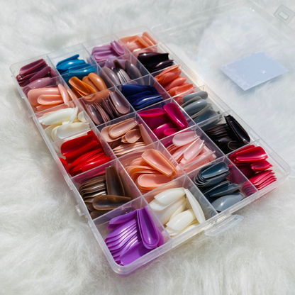 288 Pcs Colorful Nails Box| Abs Plastic | Nail Shaper Set