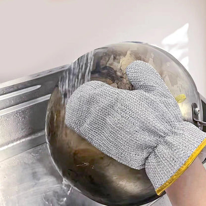 (Pair)Multipurpose Wire Dishwashing Gloves | Dishwashing Rags For Wet And Dry, Steel Wire Miracle Cleaning Cloth With Glove Shape, Non-scratch Wire Dish Cloths For Washing Dishes
