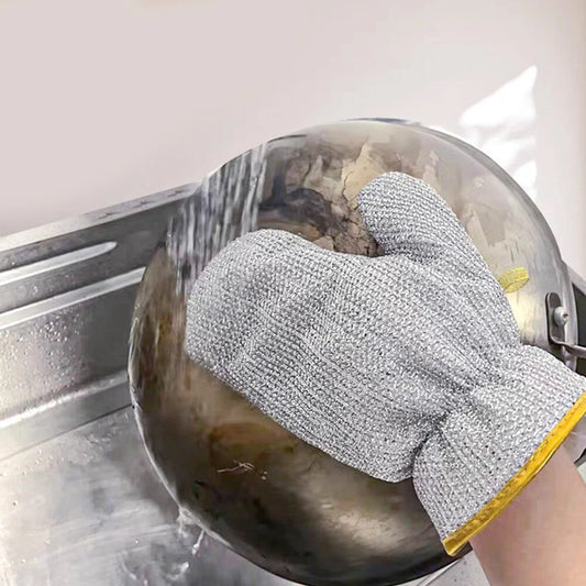 (Pair)Multipurpose Wire Dishwashing Gloves | Dishwashing Rags For Wet And Dry, Steel Wire Miracle Cleaning Cloth With Glove Shape, Non-scratch Wire Dish Cloths For Washing Dishes