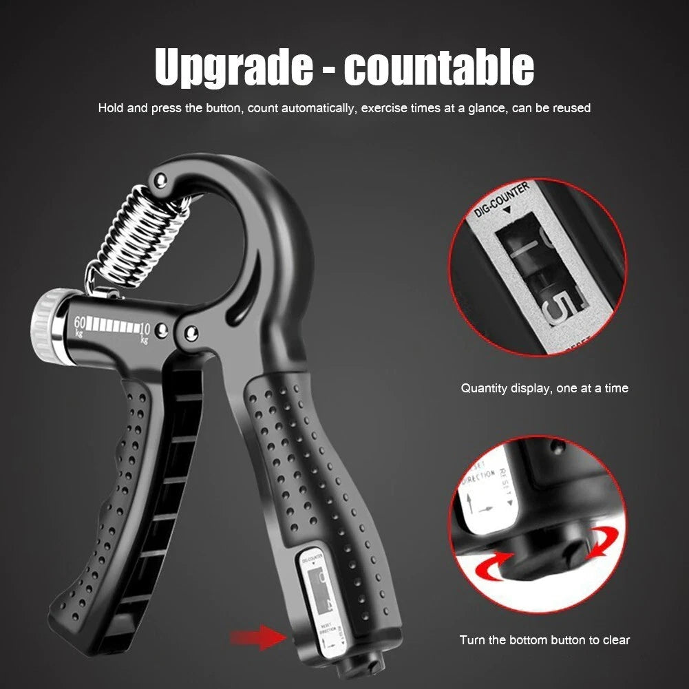 Adjustable Exerciser Hand Gripper With Counter Strengthener Adjustable Resistance