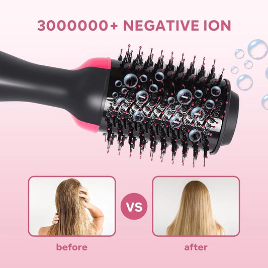 One Step 3 In 1 Hair Dryer And Volumizer / Hot Air Brush – Comb For Drying, Straightening, And Curling