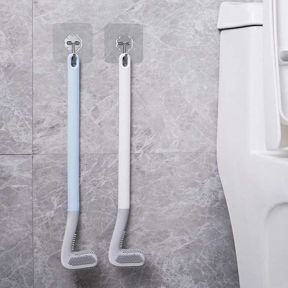 Golf Toilet Brush | Long Handle Silicone Toilet Brush, Flexible Silicone Rubber Toilet Brush Cleaning Golf Style