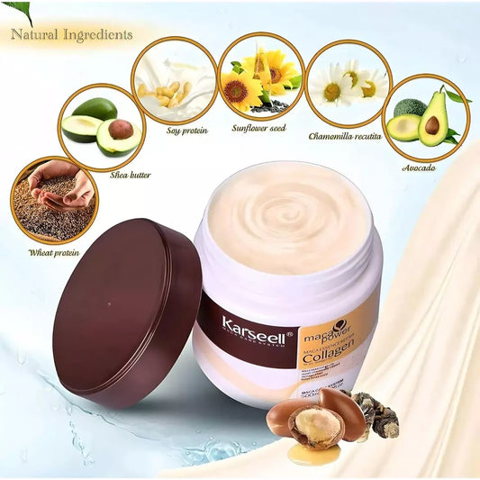 Karseell Hair Mask Collagen Treatment Cream – Argan Oil & Maca Essence, 16.9 Oz 500ml