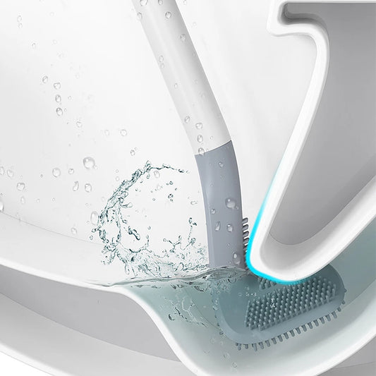 Golf Toilet Brush | Long Handle Silicone Toilet Brush, Flexible Silicone Rubber Toilet Brush Cleaning Golf Style